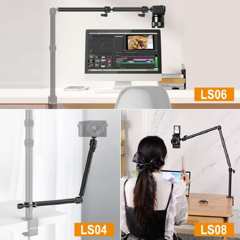 VIJIM LS02 LS08 Extend C Tripod Clamp 90cm Desk Stand Live - Imagem 6