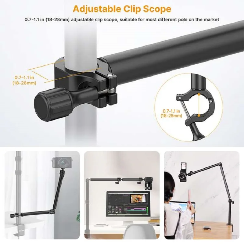 VIJIM LS02 LS08 Extend C Tripod Clamp 90cm Desk Stand Live - Imagem 5